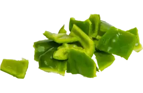 Paprika groen brunoise 30mm bak 1kg
